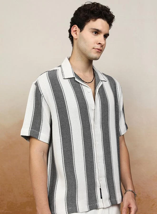 HIGHLANDER HIGHLANDER Oversized Striped Collared Shirt