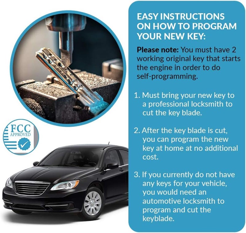 Keyless2Go Replacement Key Fob for 5 Button Vehicles - 2 Pack - Image 5