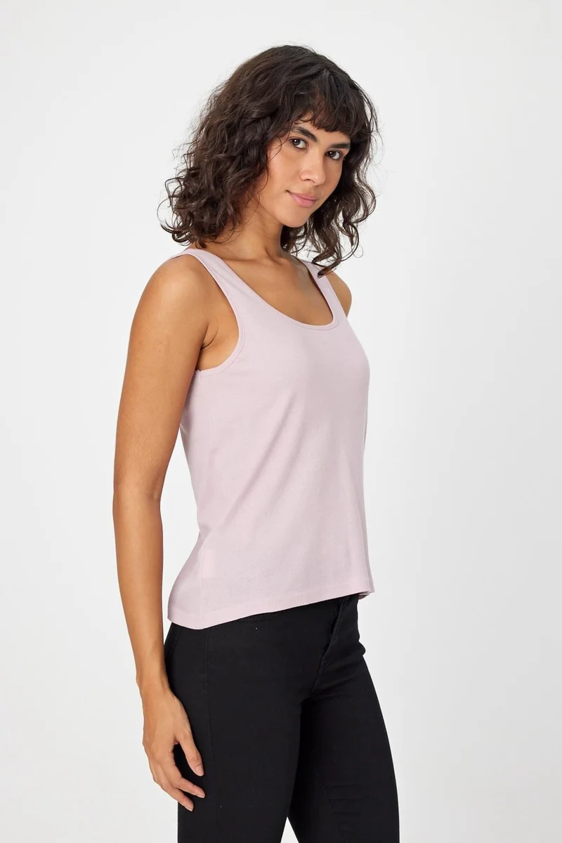الكسندر جاردي Thick Strap U Neck Ribbed Women's Tank Top (B24-0068)