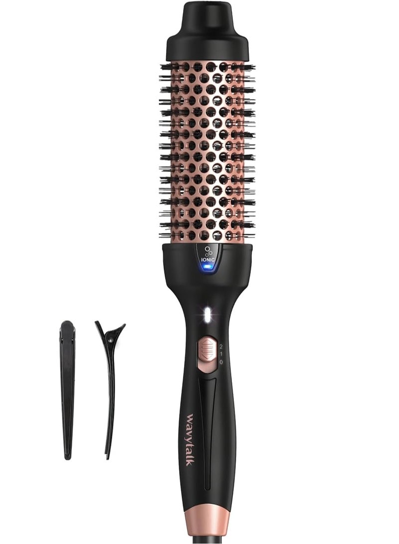 Wavytalk Thermal Brush, 1.5 inch Heated Round Brush for Blowout Look, Dual Voltage, Rose Gold, Ceramic Tourmaline, Ionic Technology, 5 Temperature Settings