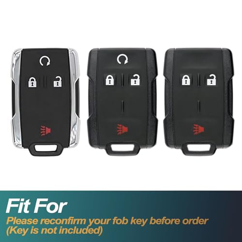 FEYOUN Key Fob Cover Compatible with Chevy Chevrolet Colorado Silverado Suburban Tahoe GMC Canyon Sierra 1500 2500 3500 HD TPU Remote Keyless Key Fob Case Protection Shell Accessories, White - Image 2