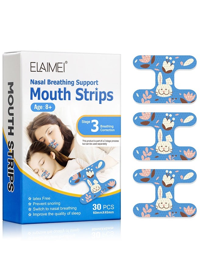 Elaimei 30 Pcs Mouth Breathing Correction Patch - Anti-Snoring Sticker non-woven fabric Anti-Snoring Sticker Mouth Correction Sticker for Children Adult Night Sleep - Phase 3  - Image 1