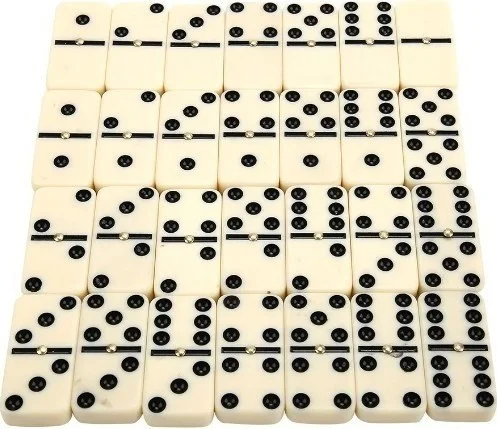 باركوفيكس Large Size Domino Game Set with Ceramic Metal Box 5 x 2.5 x 1 cm