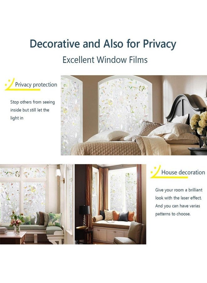 LEMON CLOUD LEMON CLOUD Window Film, Decorative Window Privacy Film, 3D Stained Glass Window Sticker,Anti-UV Sun Blocker Heat Control for Home(Rainbow Tulip Design,35.4 x 78.7 inches)  - Image 4