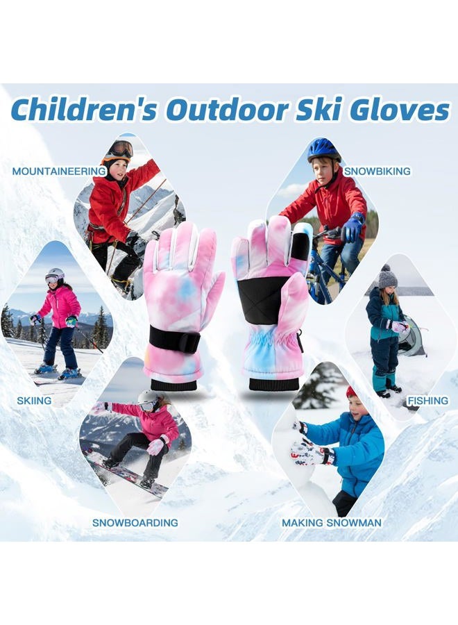 Cutiland Kids Skiing Gloves,Pink Ski Glove for Girls,Children Winter Snow Gloves 5-9 Years,Waterproof Winter Warm Glove for Cold Weather Outdoor Activities Skiing,Snowboarding,Sledding - Image 3