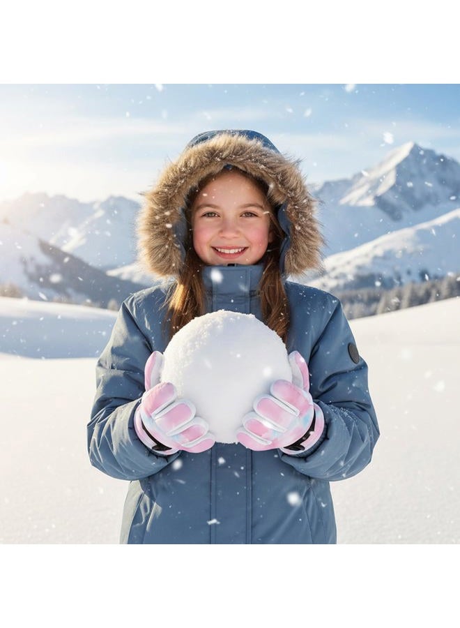 Cutiland Kids Skiing Gloves,Pink Ski Glove for Girls,Children Winter Snow Gloves 5-9 Years,Waterproof Winter Warm Glove for Cold Weather Outdoor Activities Skiing,Snowboarding,Sledding - Image 4