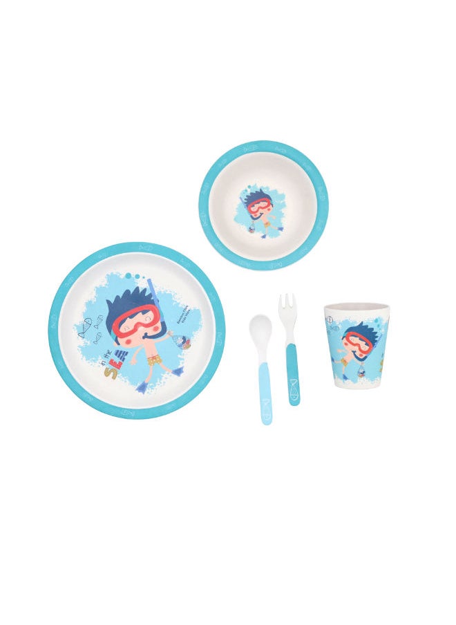 ALBERTO 5 Pcs Snorkelling Boy Kids Dinner Set  - Image 3