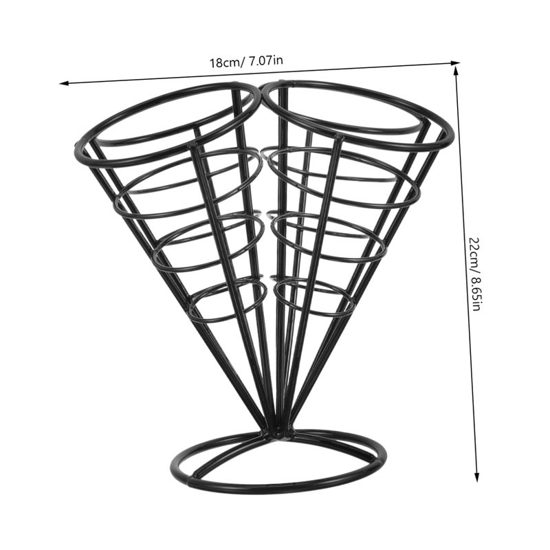 Metal French Fry Cone Holder 4 Hole Snack Stand For Parties Weddings And Events - Image 3