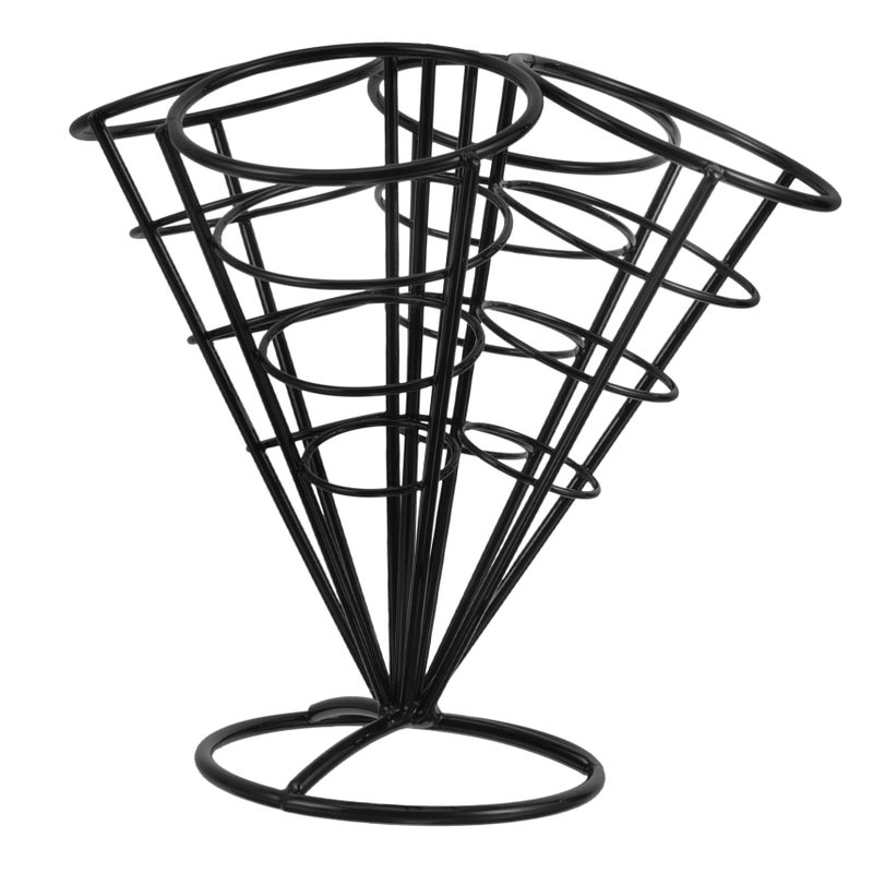 Metal French Fry Cone Holder 4 Hole Snack Stand For Parties Weddings And Events - Image 2