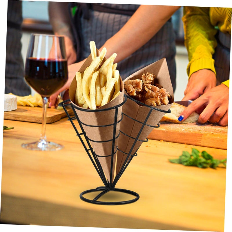 Metal French Fry Cone Holder 4 Hole Snack Stand For Parties Weddings And Events - Image 4