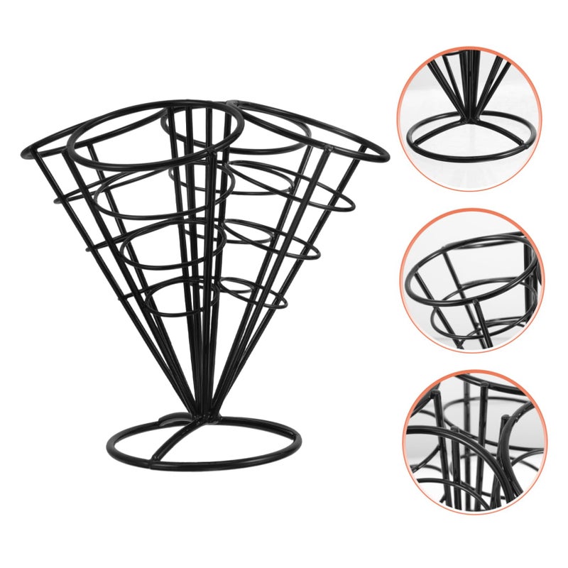 Metal French Fry Cone Holder 4 Hole Snack Stand For Parties Weddings And Events - Image 5