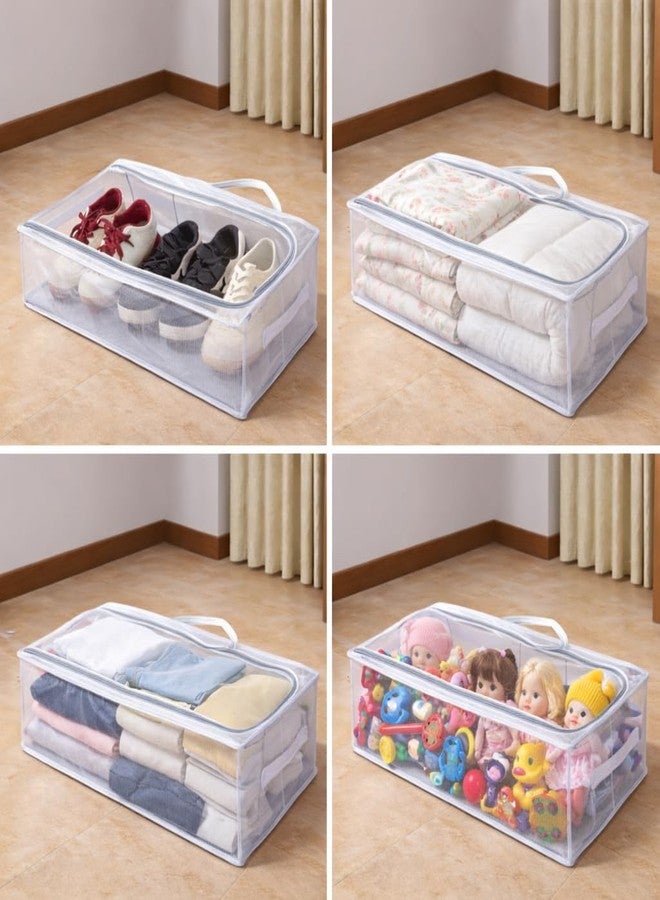 DecorTwist Large Under Bed Storage Box | Heavy-Duty Foldable Organiser with Thick PVC Transparent Cover | Dustproof Storage for Clothes, Shoes, Quilts & Blankets | Home Organizer (Style 1, Pack of 1) - Image 2