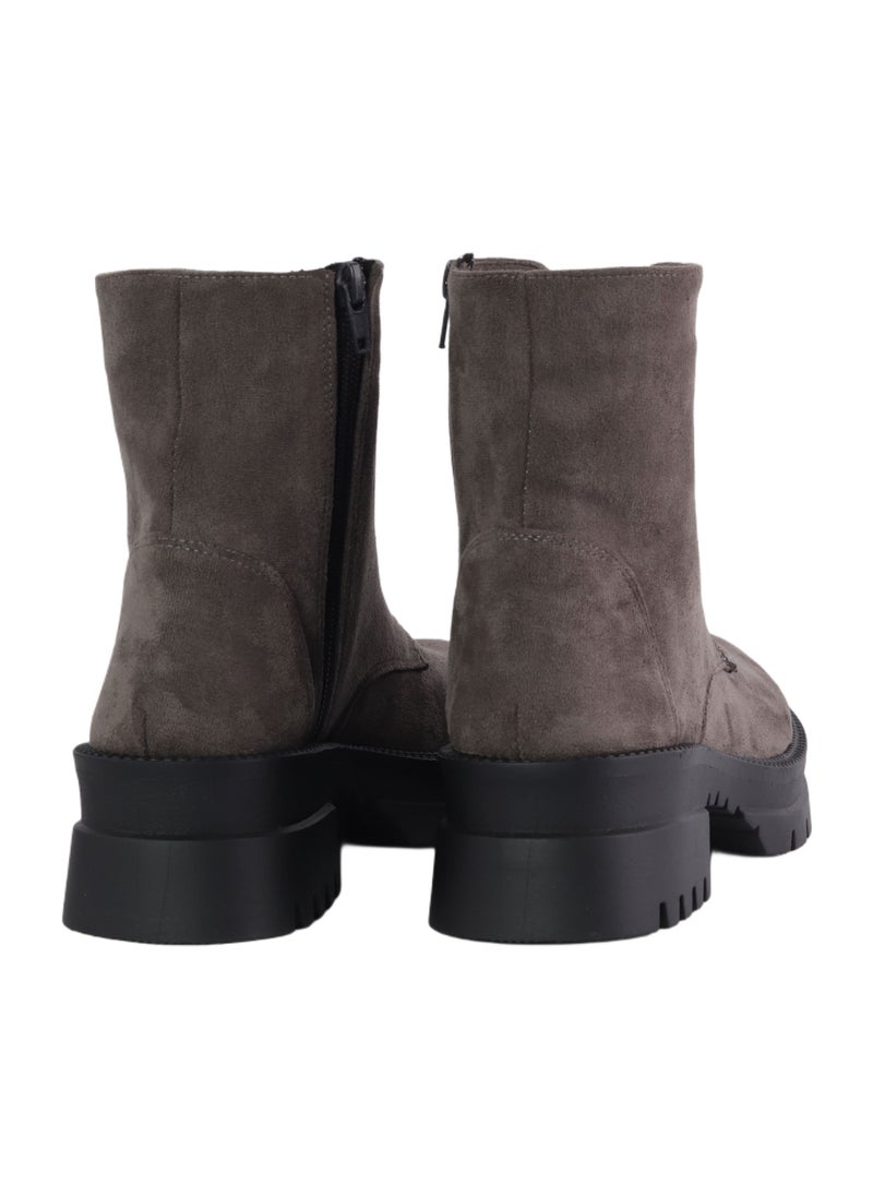 Mr.joe Suede Half Boot With Front Lace Up  - Image 3