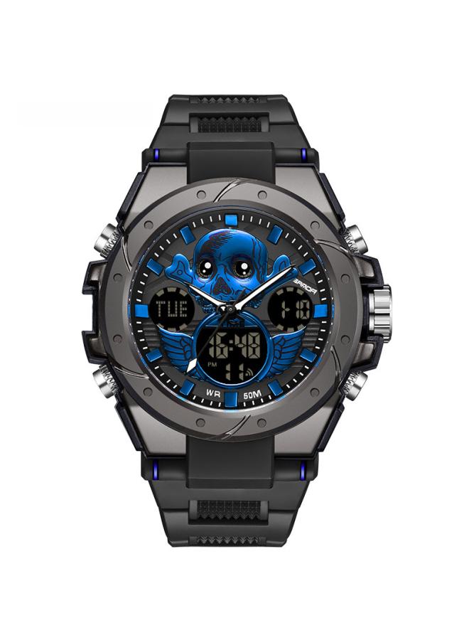 Sanda Trendy Multifunctional Special Forces Watch Men's Double Display Waterproof Luminous Outdoor Sports Electronic Couple Watch
