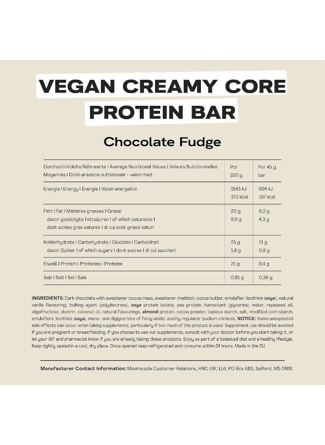Maxi Nutrition - Vegan Creamy Core Protein Bar Chocolate Fudge - Image 1