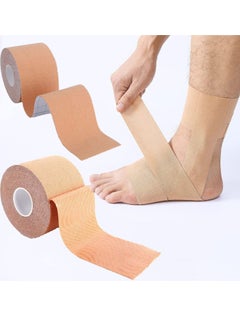 Y&D Kinesiology Tape Waterproof Athletic Sports for Knee Shoulder and Ankle Elbow Pain Relief Latex Free Roll Beige 2 Uncut Rolls  - Image 1