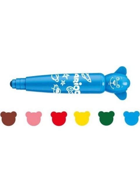 carioca Teddy Jumbo Baby Super Washable Felt Crayons Set of 6  - Image 4
