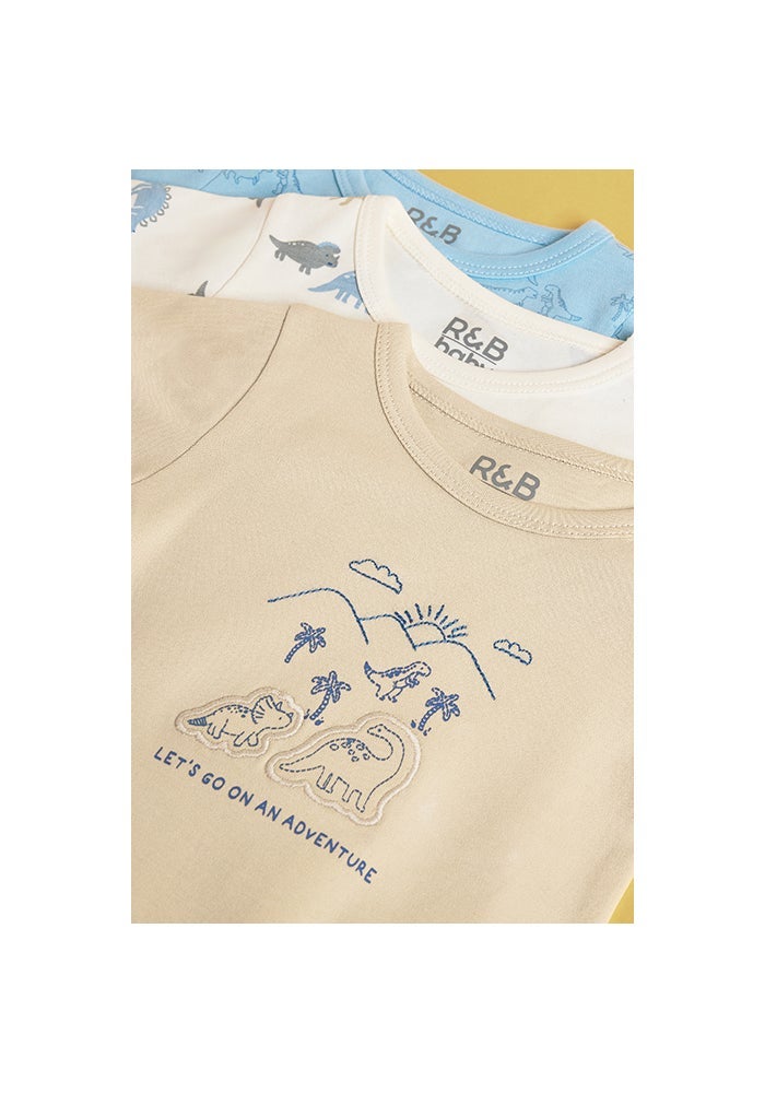 R&B 3 Pack Printed Bodysuits with Short Sleeves - Image 5
