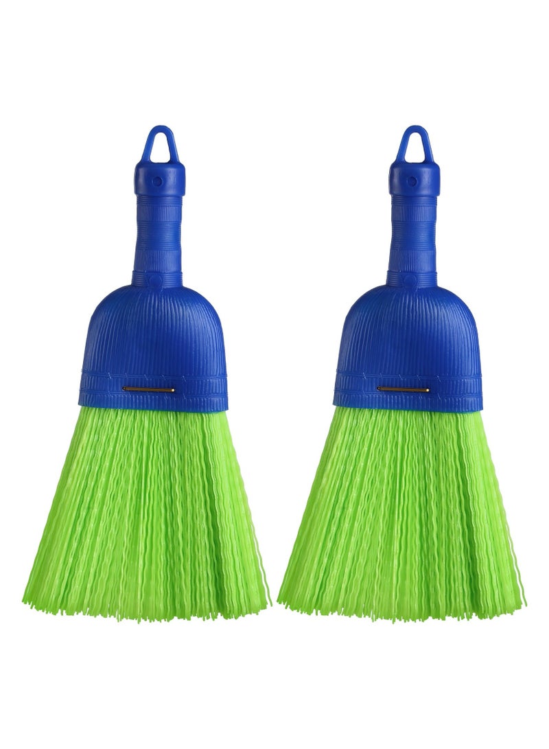SYOSI 2 Pcs Whisk Broom Poly Fiber Handheld Brush, Short Handle Hand Broom for Multi Surface Sweeping, Small Hand Broom Brush for  Cleaning Inddoor Porches Floors Decks Driveways Dirt Dust  - Image 1