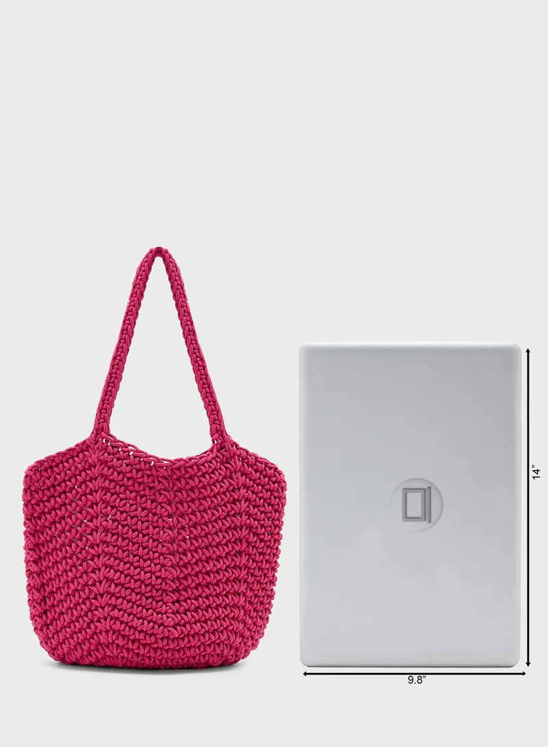 Ginger Woven Crochet Shopper Bag
