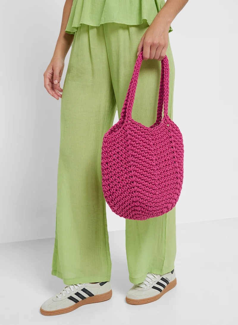 Ginger Woven Crochet Shopper Bag