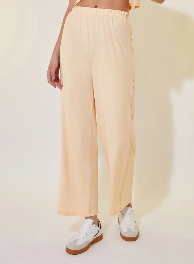 Take Two Asymmetrical Hem Short Sleeve T-Shirt and Pants Co-Ords