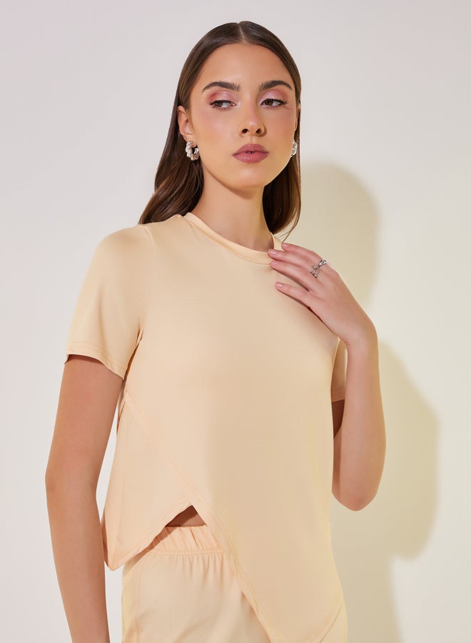 Take Two Asymmetrical Hem Short Sleeve T-Shirt and Pants Co-Ords  - Image 4