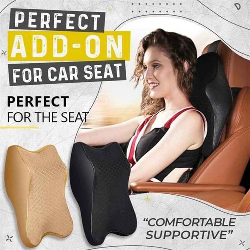 Fabbay Car Seat Headrest Neck Rest Cushion, Car Seat Pillow 100% Pure Memory Foam with Breathable Removable Cover, Comfortable Ergonomic & NeckPain Relief - Image 2