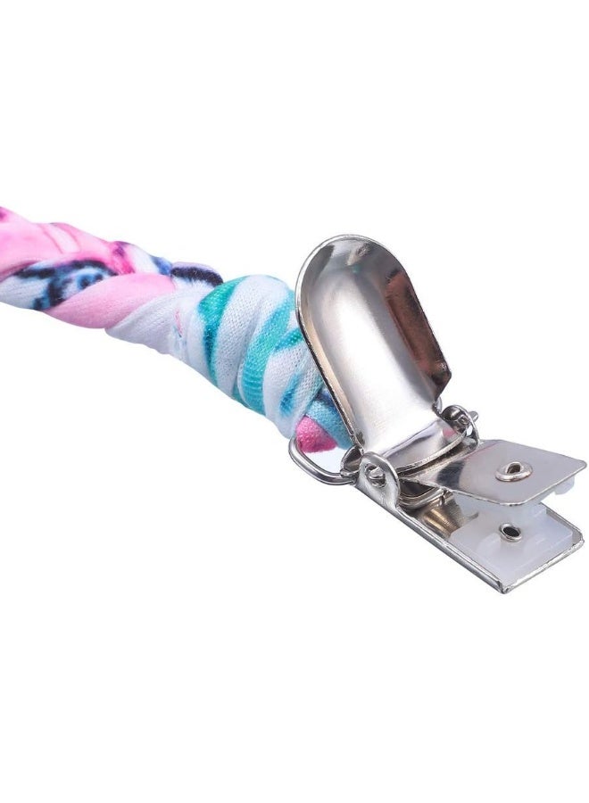 ONWON أونون 4 قطع مشابك المصاصة للأطفال الأولاد والبنات حامل مصاصة عالمي مصنوعة يدويًا حبل مضفر لتهدئة جميع المصاصات وبيبيات التسنين - Image 3