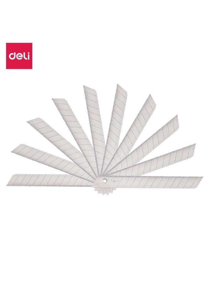 Deli Snap-Off Utility Cutter Replacement Blades 9 mm with 13 Segments, SK5 Steel - Image 1