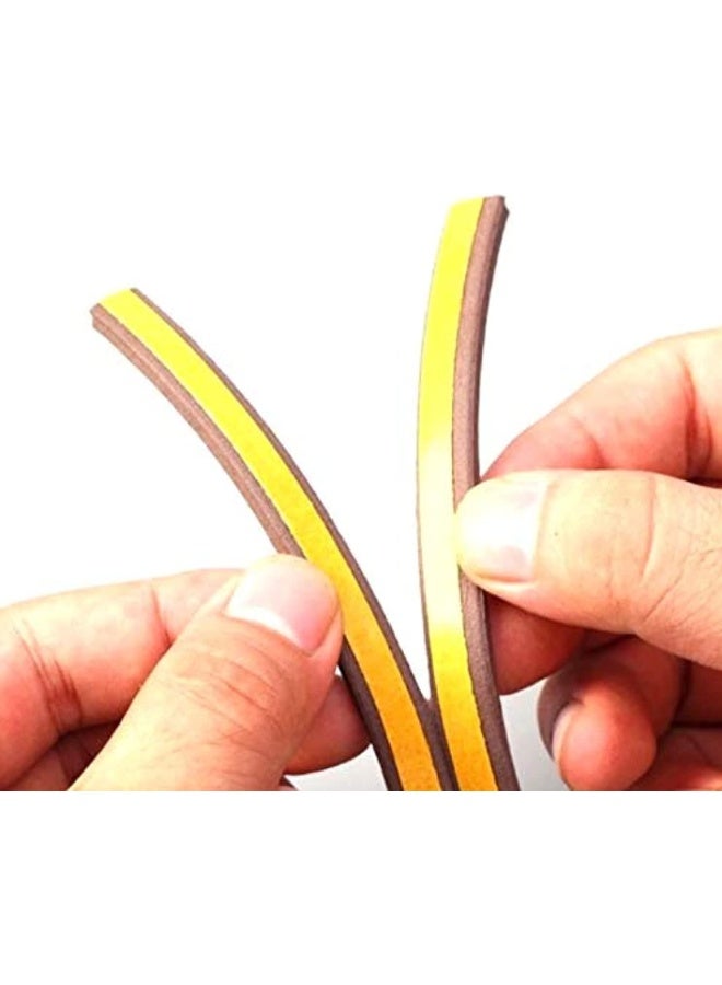 Poaker Weather Rubber Seal Weather Strip Foam Tape 6 Meter - Epdm Foam Seal, Door Window Anti-Collision Self-Adhesive Rubber High Strength Tape System, Soundproofing Draft Stopper (Brown, D Shape) - Image 3