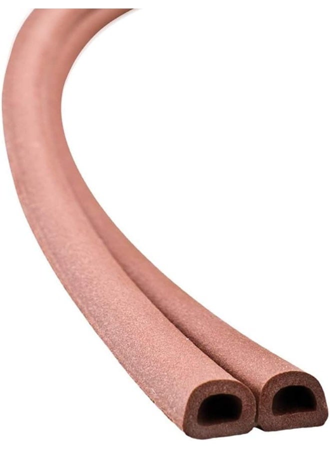 Poaker Weather Rubber Seal Weather Strip Foam Tape 6 Meter - Epdm Foam Seal, Door Window Anti-Collision Self-Adhesive Rubber High Strength Tape System, Soundproofing Draft Stopper (Brown, D Shape) - Image 2