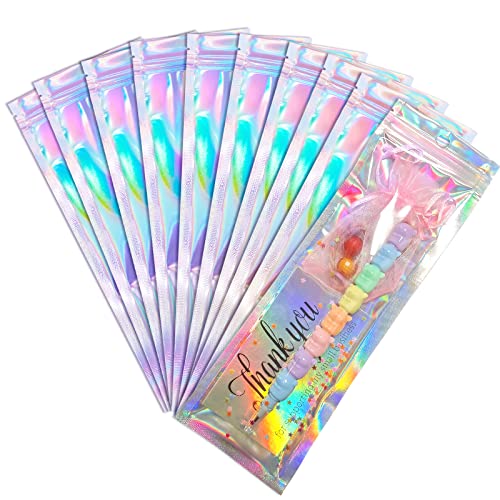 Trunple Resealable Foil Pouch Bag [100 PCS ] Great for Party Favor Food Storage (Holographic Color, 2.7 x 8.6 Inch) - Image 1