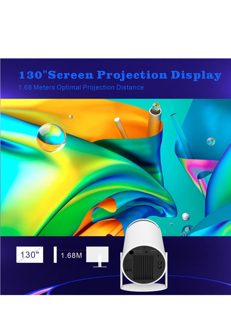 HY300 5G Wifi Smart Portable Projector 4K 1280 720P Full Intelligent Android Ultra HD Living Room Wall Projection Wireless Same Screen Office Home Theater Video Mini Projector Optical Specifications (White)  - Image 4