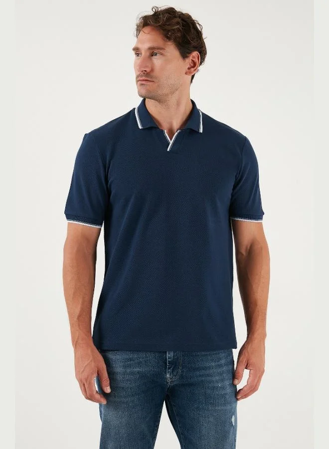 Buratti Cotton Regular Fit Stripe Detailed Polo Collar T Shirt Men's POLO COLLAR T SHIRT 5902964