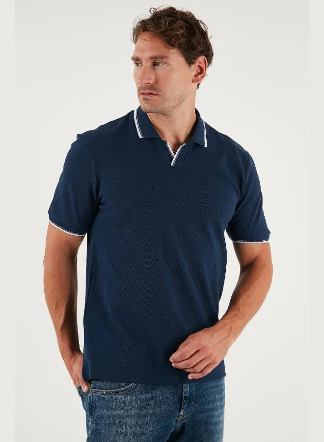 Buratti  Buratti Cotton Regular Fit Stripe Detailed Polo Collar T Shirt Men's POLO COLLAR T SHIRT 5902964 for Men | Best Price UAE