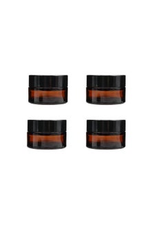 Elandy 4PCS Brown Glass Face Cream Bottles With Screw Cap And Liner- Cosmetic Makeup Lotion Storage Container Jar Pot (5G) 