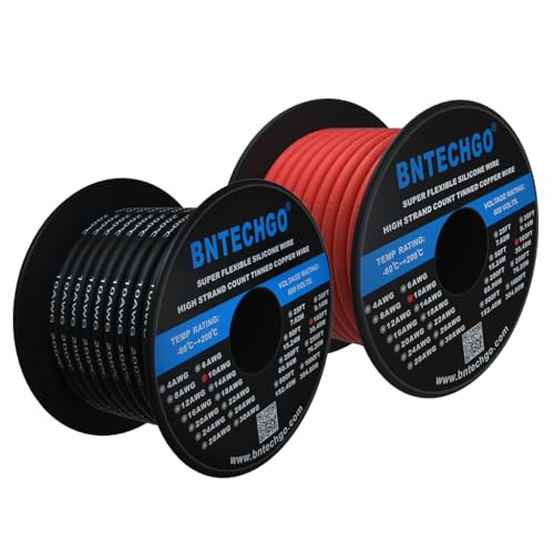 BNTECHGO 10 Gauge Silicone Wire Spool Red and Black Each 100ft Flexible 10 AWG Stranded Tinned Copper Wire - Image 3