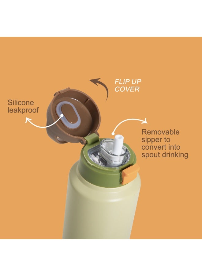 Eazy Kids زجاجة مياه معزولة بالفراغ للأطفال إيزى كيدز ريفريش، 950 مل، أخضر - Image 3