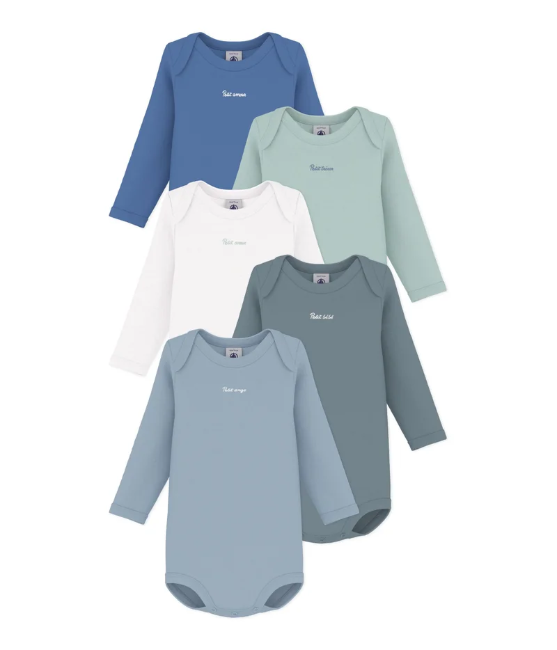 بيتي باتو Pack Of Plain Cotton Long-Sleeved Bodies For Babies