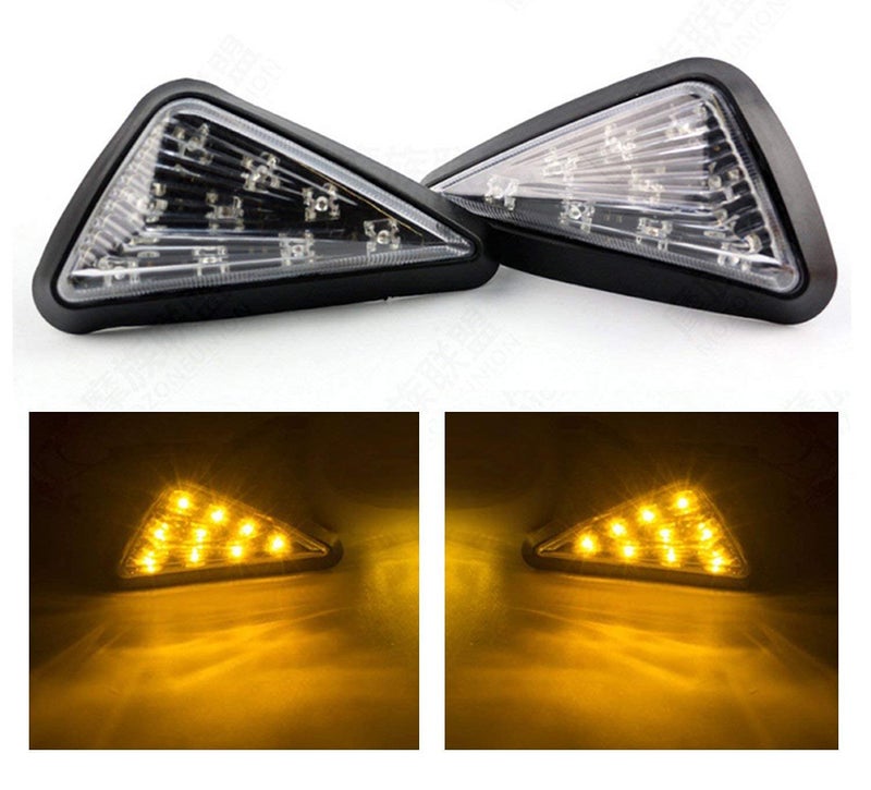 Ramanta Body Indicator R15 Imported Super Quality Yellow Flush Mount Smoked 9 LED Turn Signal Light Bike Indicator Lights 12V DC Compatible with CBR 150 250, YZF R15 V2 V3 V4 & M. (Pack Of 2, Amber) - Image 2