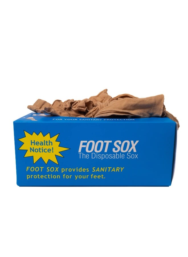 CLS Disposable Foot Socks  Disposable Foot Sox  Tan- One Gross - Image 1