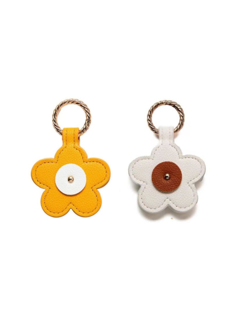 2pcs Flower White And Yellow Travel Magnetic Hat Clips Suitable For Hat Bags, Travel Outdoor Accessories, Portable Anti-Lost Hat Clips, Multi-Functional Fashion Sun Hat Clips For Men And Women - Image 1