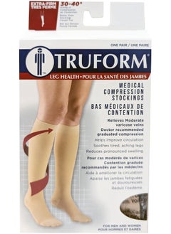 Truform Truform 30-40 mmHg Compression Stockings for Men and Women, Knee High Length, Closed Toe, Black, Large  - Image 5