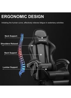 ACPLAY High Back Gaming Chair,High Quality Ergonomic PC Computer Chair,Adjustable Swivel, Headrest & Lumbar Support,Ideal for Office,Computer & Gaming  - Image 4
