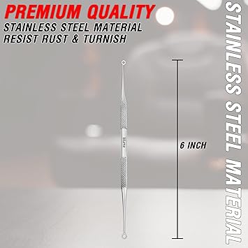 Blume أداة إزالة الرؤوس السوداء، أداة ضغط البثور، مستخرج الشوائب، أداة حب الشباب، أداة ضغط البثور، كوميدون، مزدوجة الجانب، لمسة ناعمة وغير قابلة للانزلاق للعناية بالبشرة لإزالة الرؤوس البيضاء - Image 5