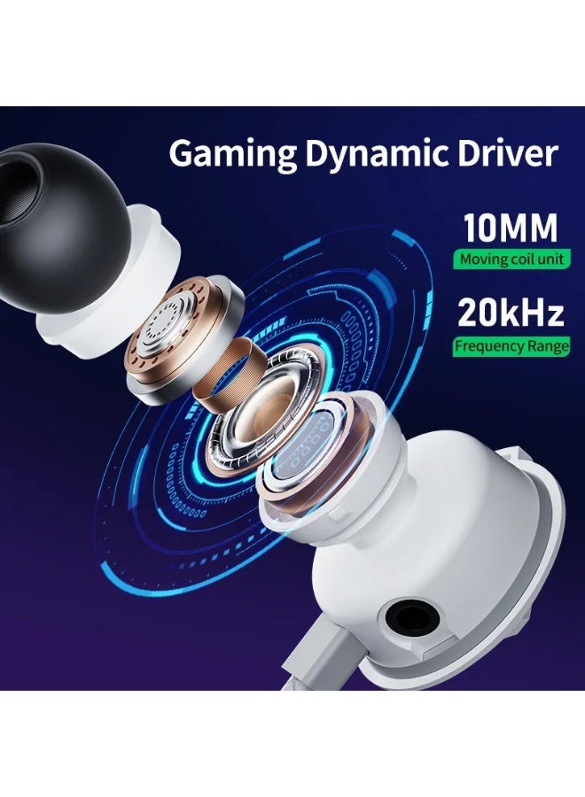 Plextone RX3 Pro Type-C Wired Gaming Earphones with Dual HD Noise Isolating Microphones Removable Side-mounted In-Ear Headphones Hifi Sound Quality for Mobile Phones and Tablets Black - Image 4