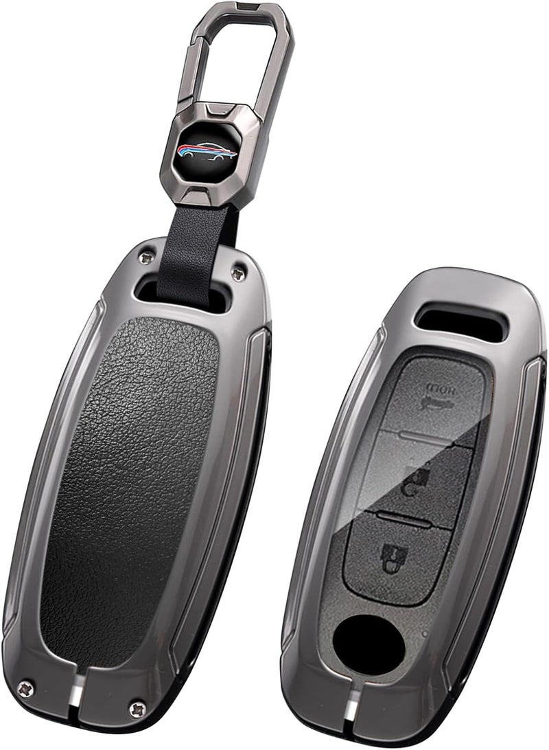 ontto Metal Leather Car Key Fob Cover for Nissan Ariya Qashqai X-Trail Juke Teana 2023 2024 - Image 1