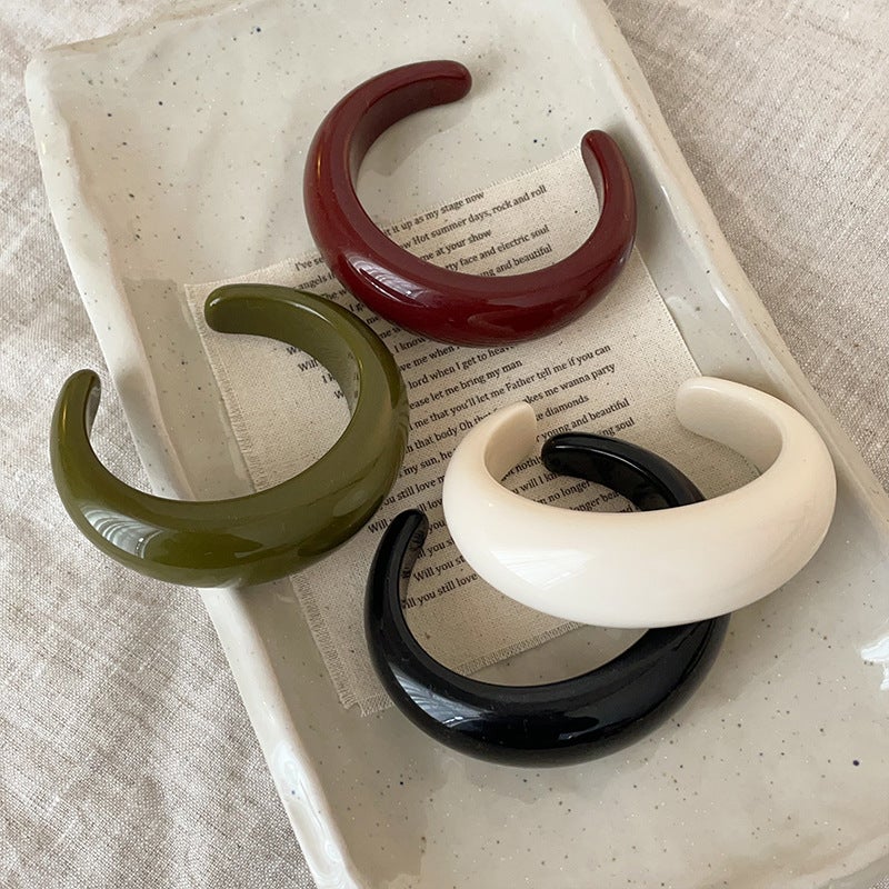South Korea Blogger With Simple Niche Resin Bracelet Fashion Design Color Ins Style Personality Ring - Image 3