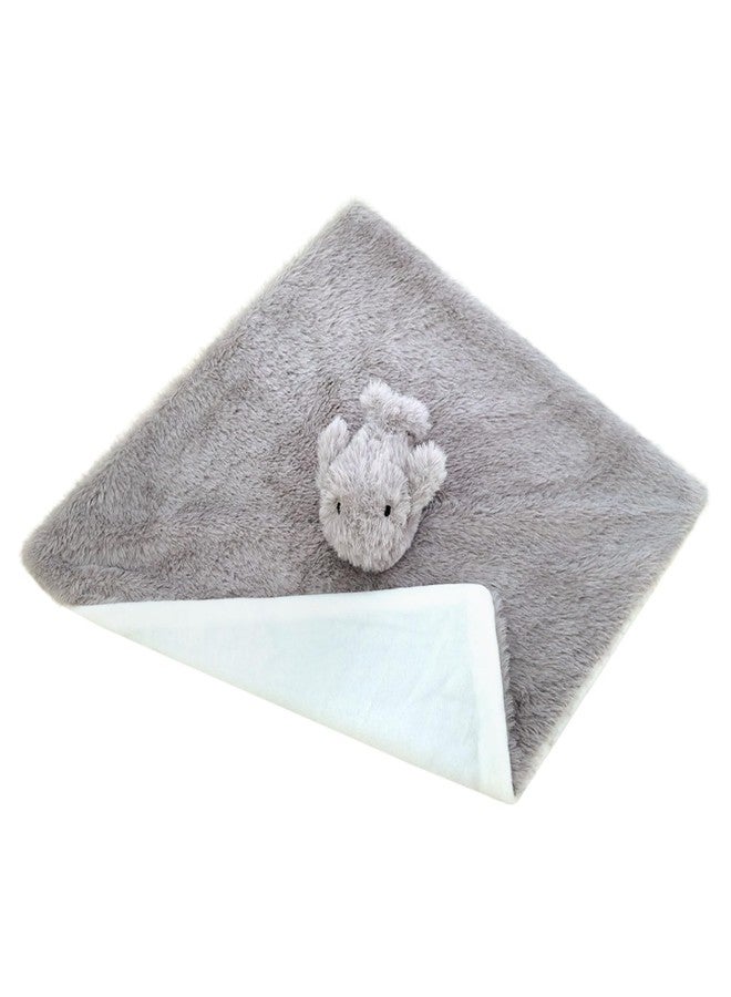 Doindute Baby Gray Whale Soft Stuffed Animal Security Blanket, Plush Whale Character Lovey Blanket, Baby Shower/Nursery Gift, Newborn Infant Toddler Snuggle Blankie for Girls Boys, 14 Inches - Image 3